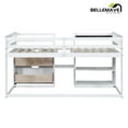 thumbnail image 4 of Low Loft Bed Twin Size with Rolling Desk, Storage Shelves and Chalkboard, Loft Bed with Storage Drawer and Full-Length Guardrail, Twin Loft Bed, White, 4 of 13