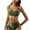 Green, variant on Women's Black Strapless Bandeau Bikini Set, High Waisted Tie-Side Swim Bottoms with Metal Accent, Adjustable Push Up Triangle Bra Top
