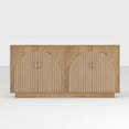 thumbnail image 1 of 63 Inch Modern Fluted Sideboard Buffet Cabinet with Adjustable Shelves, Spacious Credenza Console Table with Artistic Handles, Coffee Bar Wine Bar Storage for Dining Room Living Room Kitchen, Wood Ton, 1 of 7