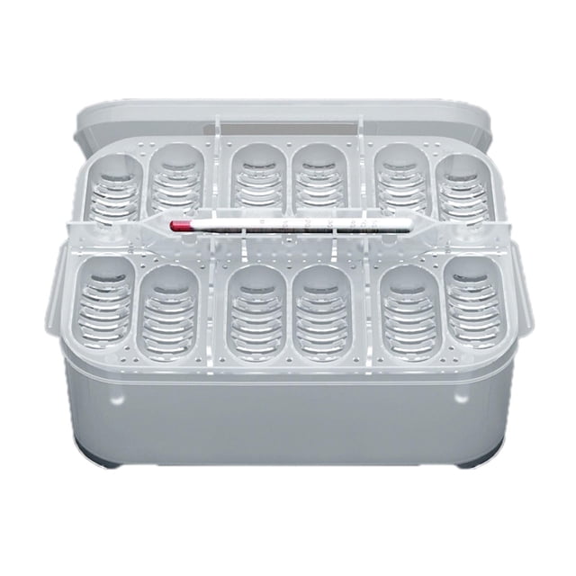 Caja de incubación de huevos de reptil CM, contenedor de plástico con orificio para 12 huevos.