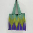 thumbnail image 4 of Handmade Reusable Women High-capacity Student Knit Knot Wrist Bag Wool Knitting Shoulder Bags Hand-woven Bag Tote Bag 3, 4 of 8