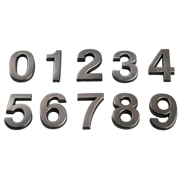 10pcs Stereoscopic Plastic Number Modern Plaque Number House Hotel Door Address Digits Sticker Plate Sign(0-9,One for each Number)