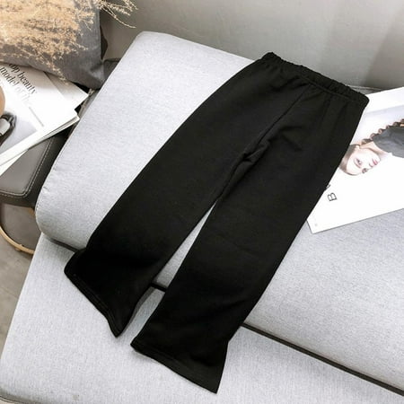 

SweetCandy Autumn Girls Casual Trousers Small And Medium-sized Children s Korean Split Flared Pants 56511 Black 130-15 Size