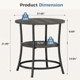 thumbnail image 5 of Atilioo Round Side Table, 2-Tier Sturdy End Table, Nightstand with Steel Frame for Small Space, Black, 5 of 8