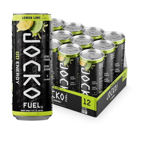 Jocko GO Energy Drink - KETO, Vitamin B12, Vitamin B6, Electrolytes - 12 Pack (Lemon Lime)