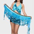 thumbnail image 6 of Women's Sparkly 2Pcs Belly Dance Outfits Sequin Tassel Bra Crop Top with Fringe Hip Scarf Sets Sexy Latin Dress, 6 of 6