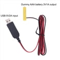 thumbnail image 2 of 4X USB 5V to 3V LR03 AAA Dummy Battery Eliminators Cable for Remote Control Radio LED Light 1m, 2 of 7