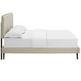 thumbnail image 4 of Modway Amaris Queen Fabric Platform Bed with Round Splayed Legs in Beige, 4 of 6