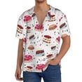 thumbnail image 3 of Xecao offers the Birthday Cake for Men's Casual Short-sleeved Shirt, a button-up collared shirt with a pocket, perfect for beach vacations and yacht travel in the Medium size., 3 of 7