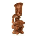 thumbnail image 3 of Handmade Wooden Primitive Big Belly Tribal Statue Sculpture Tiki Bar Totem Handcrafted Unique Gift Art Home Decor Accent Figurine Artwork Hand Carved, 3 of 5