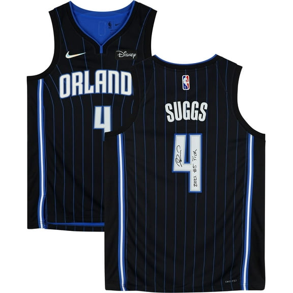 Jalen Suggs Orlando Magic Autographed Black 2021-2022 Diamond Swingman Jersey with "2021 #5 Pick" Inscription - Fanatics Authentic Certified
