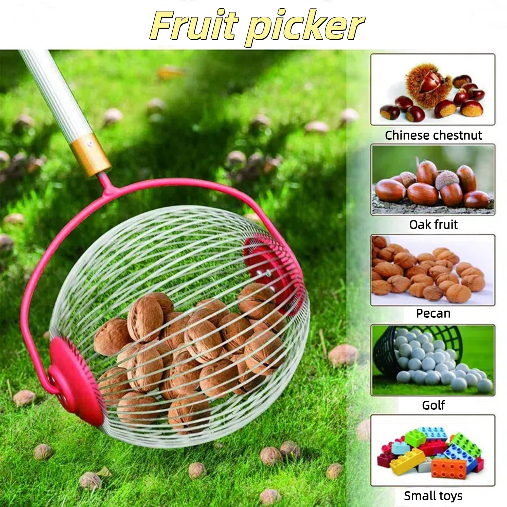 Fruit collection, nut collector, fruit picker, garden tool, walnut picker, chestnut picker