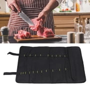 Portable Chef Knife Roll Bag, Kitchen Canvas Cutlery Knife Storage Roll Bag with 20 Slots for Traveling Camping Storing Forks Spoons Paring Carving Scissors