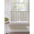 thumbnail image 3 of Beige White Leaves Half Window Curtain 36 Inches Long, Spring Pastoral Rustic Botanical Window Treatment Curtain Drapes, Small Tier Curtains for Bathroom Over Sink, 27.5"x36", 2 Panels, 3 of 7
