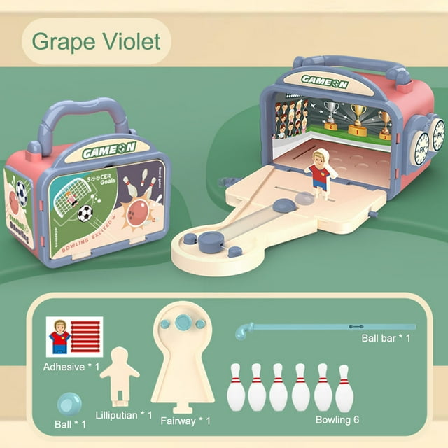 RKSTN Baby Toys Children's Two In Table Game Bowling And Football Carrying Case Parent-child Interactive Educational Toys Educational Toys for Toddler Babies