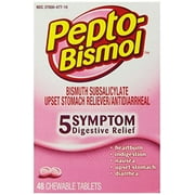 2 Pack - Pepto-Bismol Chewable Tablets Original 48 Tablets Each