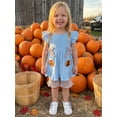 thumbnail image 5 of RUINIXCW Toddler Baby Girl Halloween Thanksgiving Outfit Infant Baby Girls Summer Fall Clothes Turkey Pumpkin Flying Sleeve Babydoll Shirt Tops and Shorts Set, 5 of 9