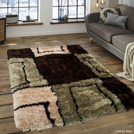Allstar Brown Mint High Density and High Quality High End Shaggy Area Rug. Very Soft Extra comfort (3' 8