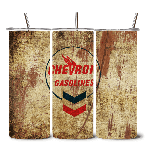 Alpha Printing 20oz Stainless Steel Tumbler – Car Logo Look-Alike Full-Wrap Automotive Artwork, Minimalist Auto Design, Insulated Travel Mug