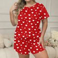 thumbnail image 2 of Tnhcen Plus Size 2 Piece Pajamas Set for Women Crew Neck Shorts Lounge Sets Classic Print Sleepwear Soft Loungewear XL-5XL, 2 of 6
