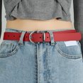 thumbnail image 2 of Womens Leather Belt for Jeans and Dresses Fashion Gold Buckle Waist Accessory, 2 of 5