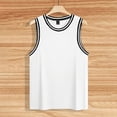 thumbnail image 7 of Striped Tank Top Men Ribbed Sleeveless T Shirts Color Block Trim Slim Fit Tank Top Workout Basketball Gym Shirt With Curved Hem M White, 7 of 7