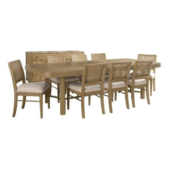 Arini 7-piece Extension Leaf Dining Table Set Sand Wash