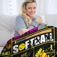 thumbnail image 3 of Softball Blanket Ultra Soft Warm Flannel Throw Blanket Softball Lover Softball Team Blankets Gifts for Girls Adults Kids 50"X40", 3 of 6