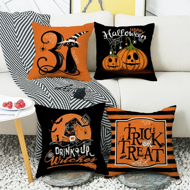 Baohd Housse de Coussin Anti-Humidité Garde Frais et Confortable pendant Halloween Parties Halloween Housse de Coussin Polyester XM275-2 1Set