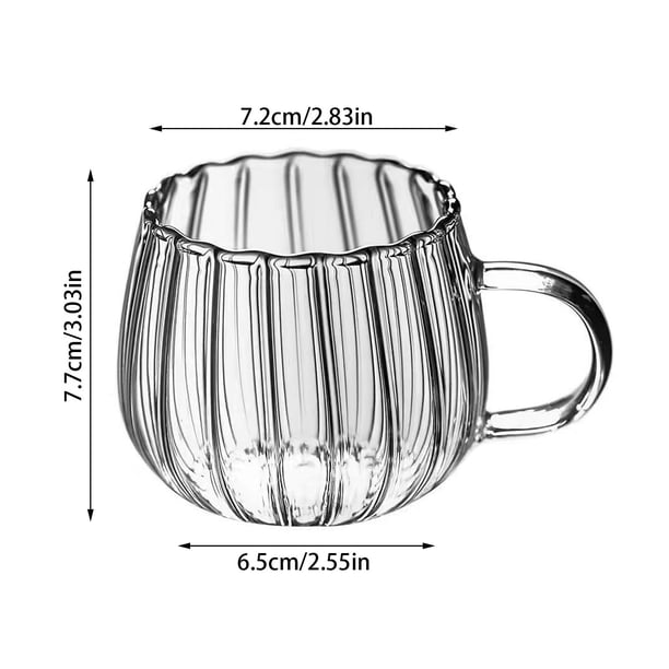 Lot De 2 Tasses Café Verre Citrouille 350 Ml – Transparent Doré Avec Poignées, Idéal Halloween, Thanksgiving Et Automne