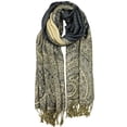 thumbnail image 3 of Luxurious Double Layered Jacquard Big Paisley Pashmina Shawl Wrap Scarf Cracoal, 3 of 7