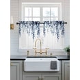thumbnail image 2 of Blue Eucalyptus Tier Curtains 24 Inch Length,Sheer Curtains for Bedroom Living Room Window Weeping Botanical Leaf Watercolor Rod Pocket Drapes Kitchen Curtains Small Half Window 27.5"x24" 2 Panels, 2 of 6