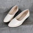thumbnail image 4 of adviiicd Single Comfortable Shoes High Color Heels Casual Round Toe Breathable Solid Slip Womens Lace up Wedge Pumps, 4 of 5
