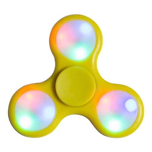 LED Light Up Fidget Hand Spinner Toy EDC Anxiety ADHD Stress Relief Focus YELLOW 