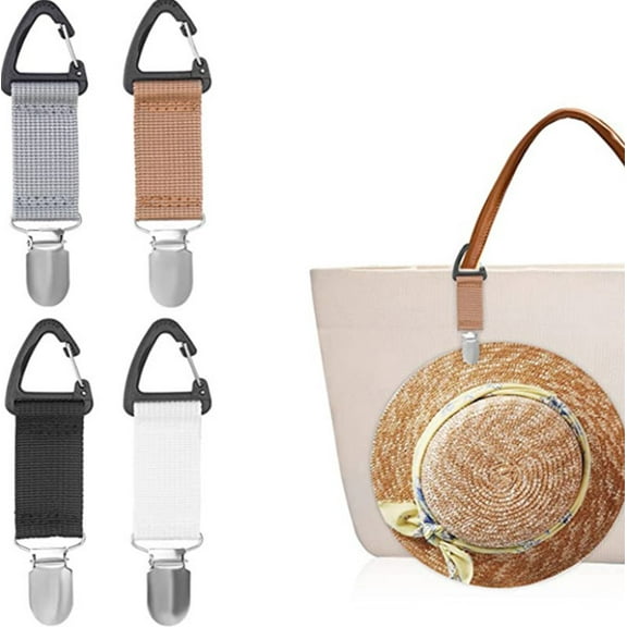 4-Pack Travel Hat Clip with Elastic Strap – Hands-Free Hat Holder for Purses, Backpacks, Luggage & Outdoor Travel Accessories TIKA