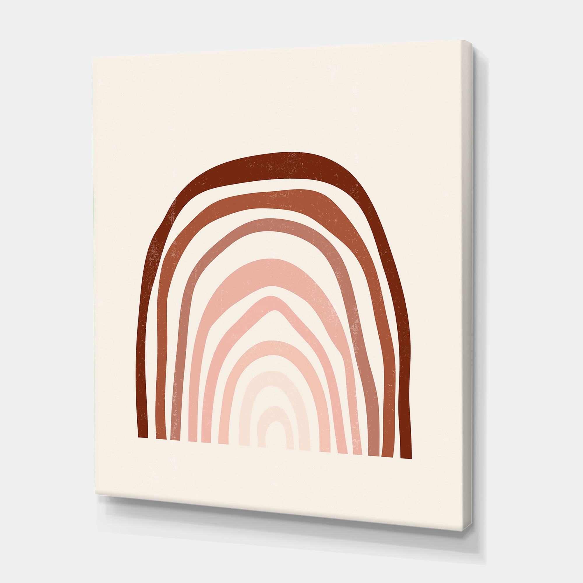 Designart ' Terracotta Minimalist Boho Art Rainbow I ' Modern Canvas Wall Art Print