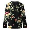 thumbnail image 4 of Ounisa Women's Crewneck Sweatshirts Floral Graphic Printed Pullover Tops Casual Loose Lightweight Long Sleeve Sweat Shirt, 4 of 5