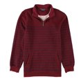 thumbnail image 2 of Club Room Chandail en Molleton à Rayures Fermeture à Glissière 1/4 pour Hommes, Rouge, TTG, 2 of 3