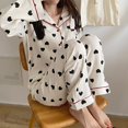 thumbnail image 6 of Long Sleeve Pajama Set Milk Fiber Breathable Cute Soft Button Down Sleepwear for Women, 6 of 7