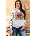 thumbnail image 3 of POGLIP Manches Courtes pour Femmes en Serape Gris et Imprimé Animal, 3 of 6