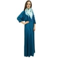 thumbnail image 3 of Bimba Robe Maxi pour Femme avec Pompon avec Foulard Boho Bleu Robes d'Été-10, 3 of 6
