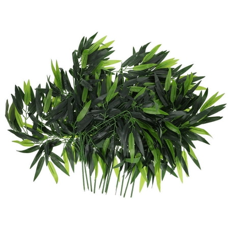 

12 Pcs Simulated Bamboo Leaves Drain Pipe Decor Bamboo Branches Adornment