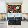 thumbnail image 5 of Coolnut Strawberry Flower Kitchen Curtains 24 Inch Length Blackout Thermal Insulating Tier Curtains with Rod Pockets Short Curtains Home for Living Room/Bedroom Home Decor, 5 of 7