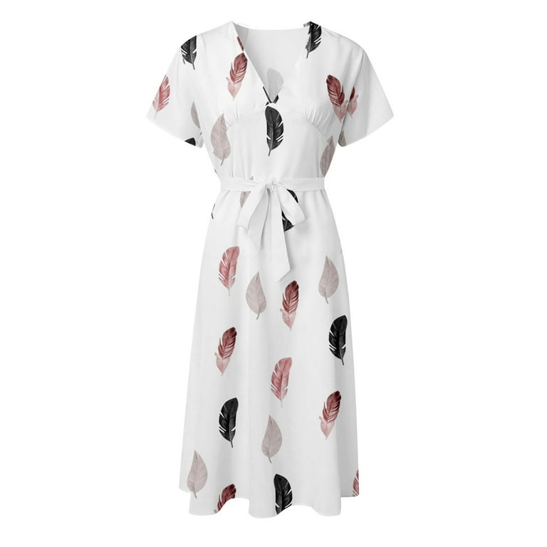 CALAFEBILA Ladies Bridal Shower Dress Floral V-Neck Perfect fit Prom Gown  Sundress Long Maxi Dress - Walmart.com