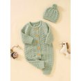 thumbnail image 3 of Sunloudy Ensemble de Combinaison en Tricot Bébé Fermeture à Bouton Col Rond à Manches Longues avec Chapeau, 3 of 9