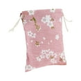 thumbnail image 1 of 1 Pc Bolsa de Cosméticos para Mujeres Duradera con Cierre de Cuerda de Flores de Cerezo para Viajes de Algodón Rosa, 1 of 3