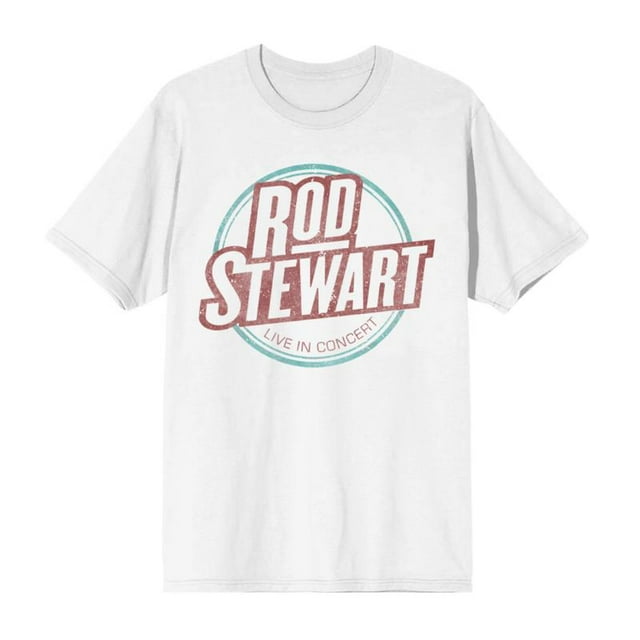Bravado Rod Stewart Live In Concert Adult White T-Shirt