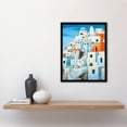 thumbnail image 2 of Santorini Greece Watercolour Painting Whitewashed Buildings Of Greek Island In Aegean Sea Art Print Framed Poster Wall Decor 12x16 inch, 2 of 5