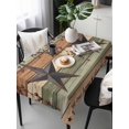 thumbnail image 6 of Texas Star Vintage Table Cloth, Waterproof Tablecloth for Rectangle Tables, Berry Sage Green Brown Wooden Reusable Washable Fabric Table Cover for Restaurant Kitchen Dining Tables 60"x120", 6 of 9