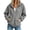 Gray, variant on Horkkom Quarter Zip Pullover Women Pocket Drawstring Hoodies Causal Loose Corduroy Sweatshirts Winter Clothes L